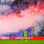 Cambuur fans suffer burns as fireworks set off during Dutch league match