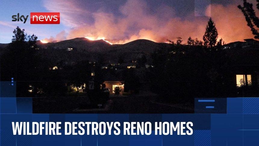'Human-caused' wildfire rips through major city in Nevada - as 90,000 residents told to flee