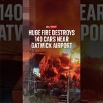 Huge fire destroys 140 cars near Gatwick Airport