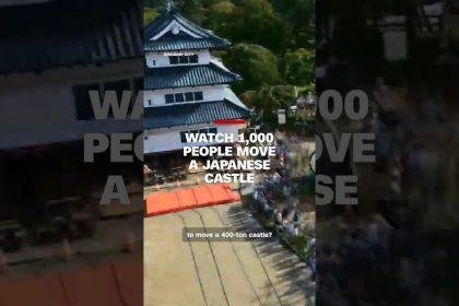 Watch 1,000 people move a Japanese castle