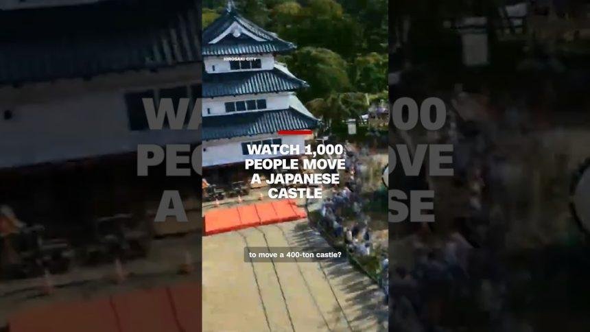 Watch 1,000 people move a Japanese castle
